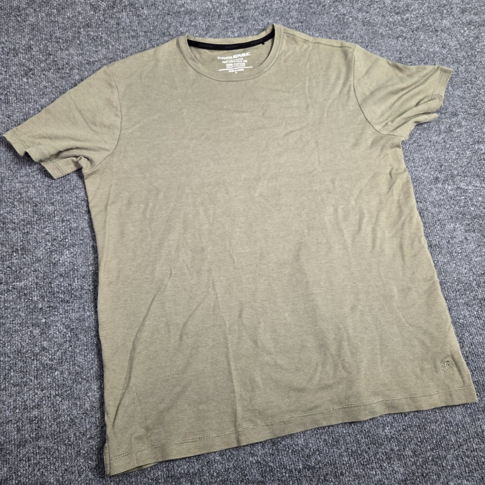 Banana Republic Luxe Touch Performance Tee Mens XL Crew Neck Cotton Olive Green